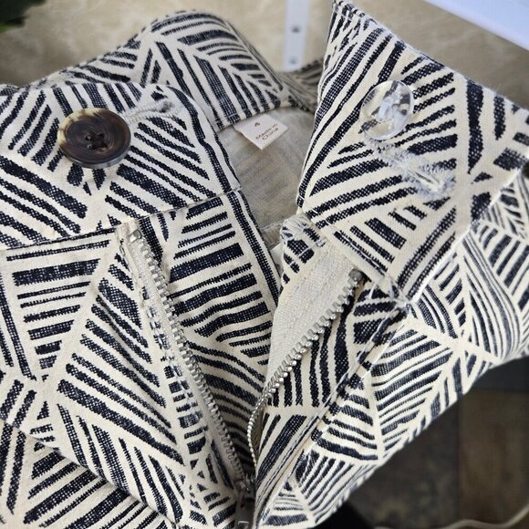 Soft Surroundings Size 4 Black & Cream Patterned Cropped Pants Straight Leg NWT - Picture 9 of 16